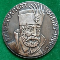 Iván István: Zrínyi Miklós szigetvári hős 1566-1966, ezüstözött plakett