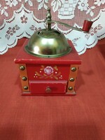 Old red wood - copper coffee grinder