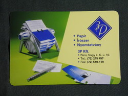 Card calendar, 3p paper stationery print shop, Pécs, 2006, (6)