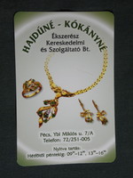 Kártyanaptár, Hajdúné Kókányné ékszerész üzlet, Pécs, gyűrű, nyaklánc, 2006, (6)