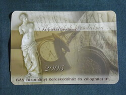 Card calendar, BAV commission stores, pawn shops, Budapest, 2005, (6)