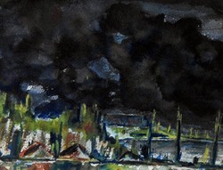 Ismeretlen festő (20.sz 2.fele) - Felhők a Balatonnál