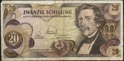 D - 119 - foreign banknotes: 1967 Austria 20 schillings