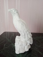 Fehér gipsz madár figura - szobor - 24 cm magas  ---  film-  vagy színházi kelléknek is!