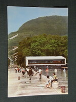 Postcard, detail of the Badacsony coast, pier, harbor, cruise ship, Tatika restaurant