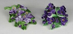 1Q465 old damaged pair of rare Herend porcelain flowers