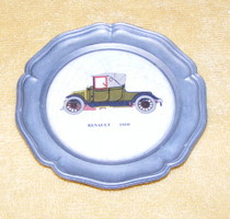 Car pewter bowl with ceramic insert