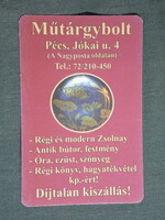 Kártyanaptár, Régiség felvásárlás, műtárgybolt, Pécs, 2006, (6)