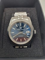 316T. Pagani design pd-1645 datejust automatic steel men's watch, with metal strap, original box, paper