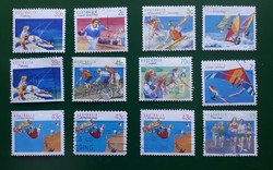 12 Australian sports stamps, all different