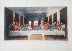 DrMáriás - Az utolsó vacsora Leonardo műtermében 19,5 x 37,5 cm computer print, merített papír