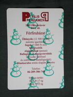 Card calendar, Pilis parchment men's clothing work clothes, Pilisvörösvár, festive, snowman, 2006, (6)