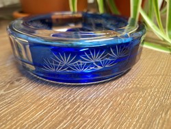 Blue crystal ashtray