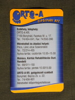 Card calendar, smaller size, ortho-a medical aid shoe industry ltd., Bonyhád, 2006, (6)