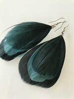 Real feather earrings, 8 cm long + gift