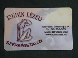 Card calendar, ruby laser beauty salon, Debrecen, graphic female model, 2006, (6)