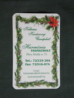 Card calendar, smaller size, festive, harmony hunting store, Pécs, 2006, (6)