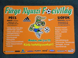Kártyanaptár, Fürge nyuszi focivilág sportbolt,Pécs, grafikai rajzos,reklám figura,nyúl, 2006, (6)