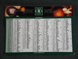 Card calendar, otp savings bank, bank, name date, 2006, (6)