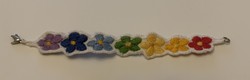 Embroidered Kalocsa floral folk art bracelet bangle bracelet