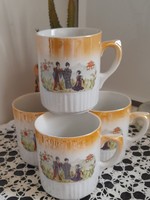 Mugs with Zsolnay shield seal luster glaze with Japanese skirt
