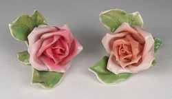 1Q463 old damaged porcelain rose 2 pieces