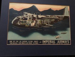 IMPERIAL AIRWAYS, FLYING BOAT offset lithograph in colors