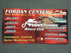 Card calendar, smaller size, fordan center, billiards club restaurant, Pécs, 2007, (6)