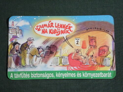 Kártyanaptár, FŐTÁV Budapest távhőszolgáltató, grafikai rajzos, humoros, 2007, (6)