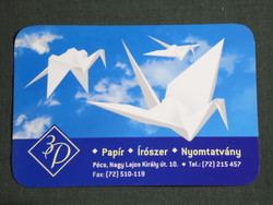 Card calendar, 3p paper stationery print shop, Pécs, origami bird, 2007, (6)