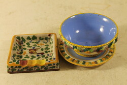 Marked majolica bowl, ashtray and plate 861