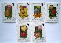 S4027-32 / 1990 flowers of the continents - Africa stamp set post clear