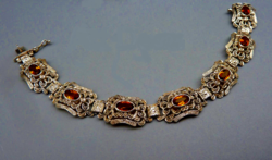 Míves silver bracelet with citrine stones