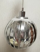 Modern, silver-plated ceiling lamp, 25 cm in diameter