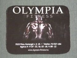 Card calendar, smaller size, Olympia fitness room, Pécs, male model, 2007, (6)
