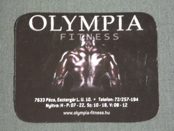 Kártyanaptár, kisebb méret, Olympia fitness terem, Pécs, férfi modell, 2007, (6)