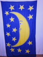 Nagy hold és csillagok Fali dekoráció - kendő - zászló (3)