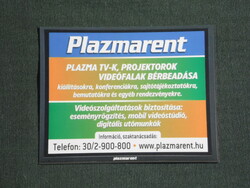 Kártyanaptár, kisebb méret, Plazmarent videofalak bérbeadása, digitális utómunkák, 2007, (6)