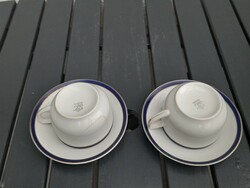 Antique Bavarian 2-person tea cup with base in a pair