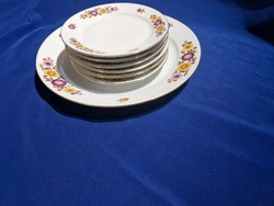 Plain fire flower patterned plate with gold border, plates, cookie tray