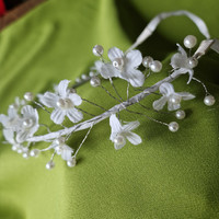 Wedding had155 - tiny floral beaded bridal headband, hair ornament