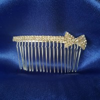 Wedding had103 - bridal rhinestone bow comb, hair ornament