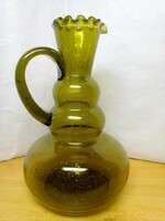 Antique bubble glass jug from the beginning of the 19th century, waldglas