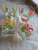 Glass cup with retro sticker