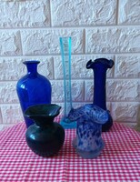 Blue glass vases