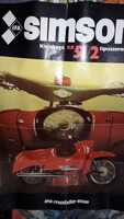 Retro SIMPSON KR 51/2 motorkerékpár 2 oldalas garázsplakát 82 X 56 cm a képek szerint