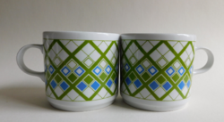Alföldi mugs with a rare retro geometric pattern - 2 pieces