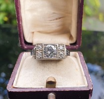 Gorgeous art deco white gold diamond ring approx.: 0.75 Cts