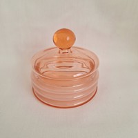 Pink glass bonbonier, sugar holder