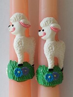 Retro candle Easter lamb old candle 2 pcs
